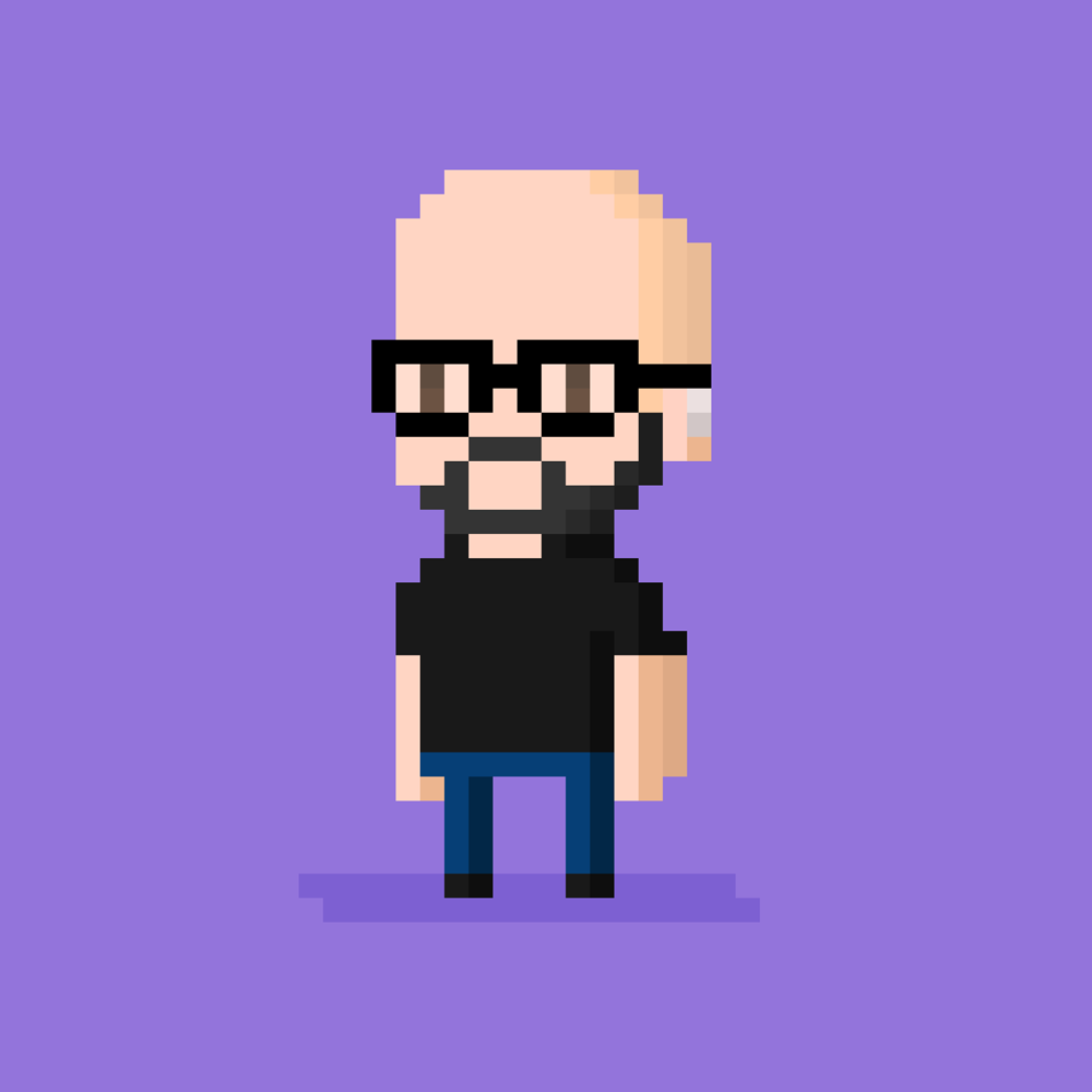 Pixel-art portrait of R.J. LaCount